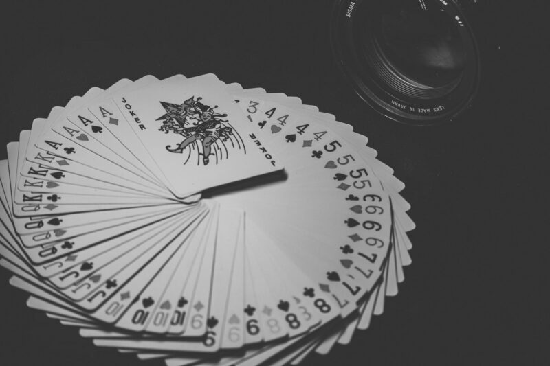 A deck of playing cards arranged in a circle